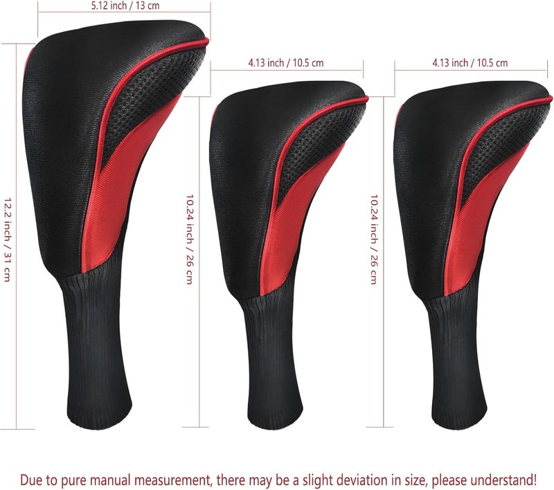 lurexes Golf Club Head Covers for Fairway Woods Driver Hybrids 3 Pieces Long Neck Mesh Sports Fan Golf Club Headcovers Set with Interchangeable No. Tags 3 4 5 6 7 X Golf Accessories for Men Women - Image 2